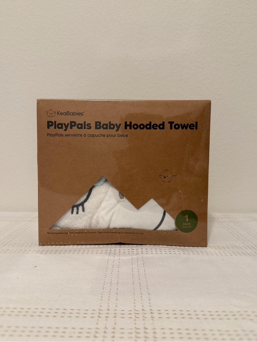 Keababies Organic Hooded Baby Towel 43x40, Uria